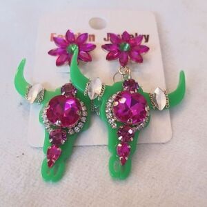 Bullhead chic western sparkling earrings